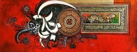 Bin Qalander, 18 x 48 Inch, Oil on Canvas, Calligraphy Painting, AC-BIQ-140